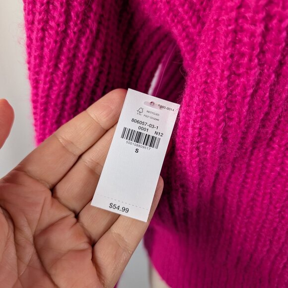 Old Navy Pink Full Zip Cardigan Sweater Spread Collar Pockets Womens Sz Small S - Picture 7 of 10